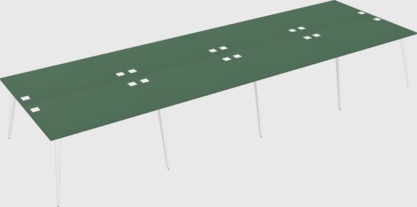 Shared rectangular office desk system