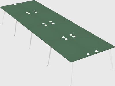 Shared rectangular office desk system