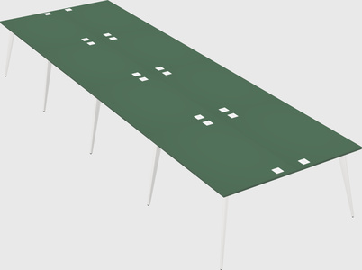 Shared rectangular office desk system