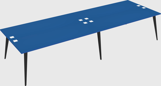 Shared rectangular office desk system