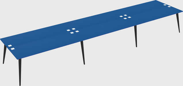 Shared rectangular office desk system