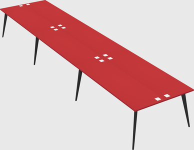 Shared rectangular office desk system