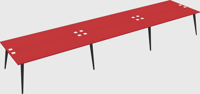 Shared rectangular office desk system