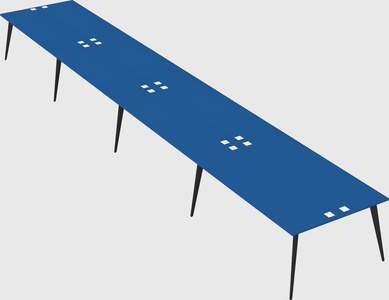 Shared rectangular office desk system