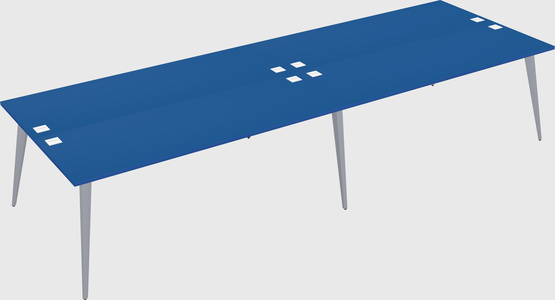 Shared rectangular office desk system