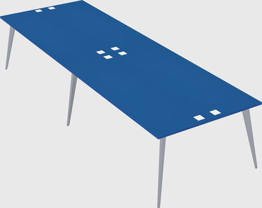 Shared rectangular office desk system