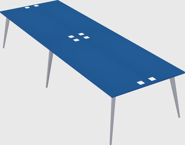 Shared rectangular office desk system