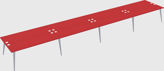 Shared rectangular office desk system