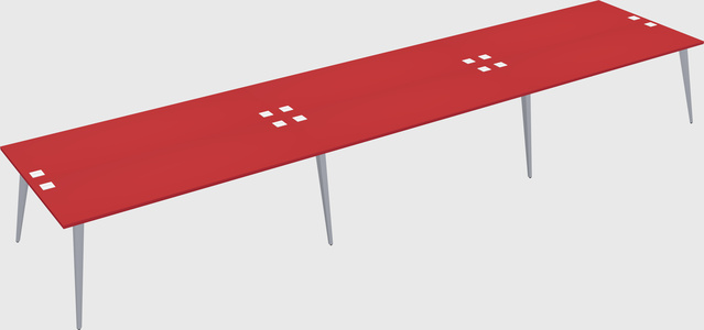 Shared rectangular office desk system