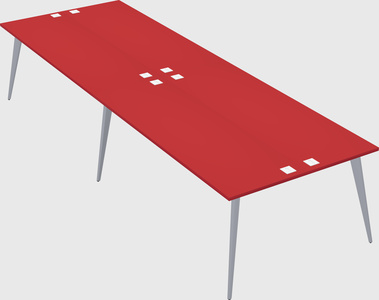 Shared rectangular office desk system