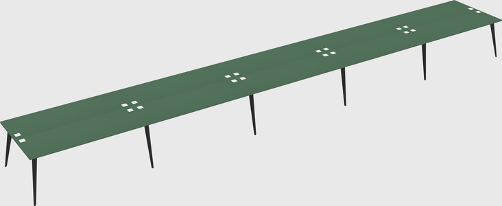Shared rectangular office desk system