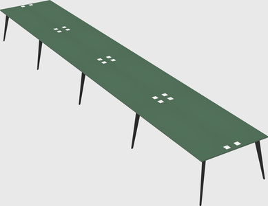 Shared rectangular office desk system