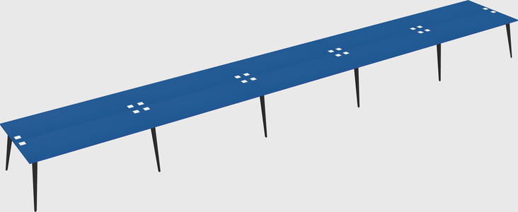 Shared rectangular office desk system