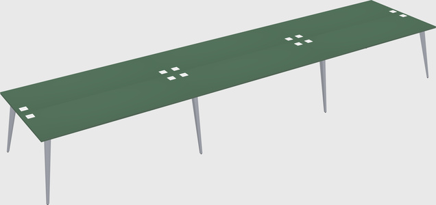 Shared rectangular office desk system