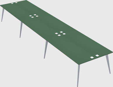 Shared rectangular office desk system