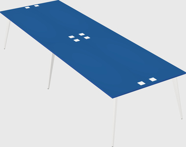 Shared rectangular office desk system