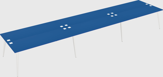 Shared rectangular office desk system
