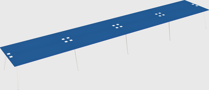 Shared rectangular office desk system
