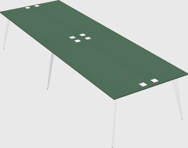 Shared rectangular office desk system