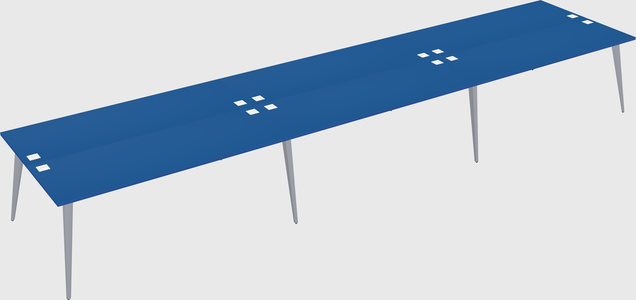 Shared rectangular office desk system
