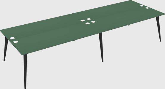 Shared rectangular office desk system