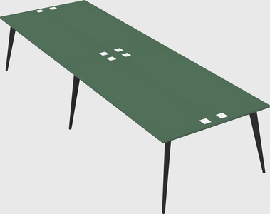 Shared rectangular office desk system