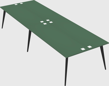 Shared rectangular office desk system