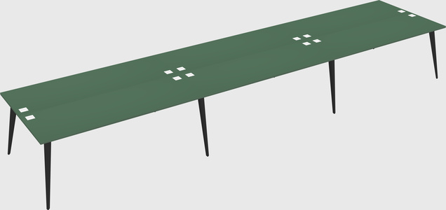 Shared rectangular office desk system