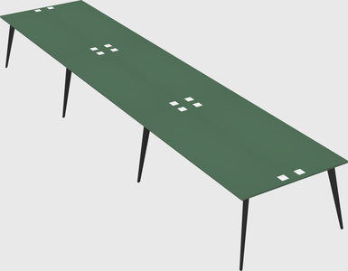 Shared rectangular office desk system