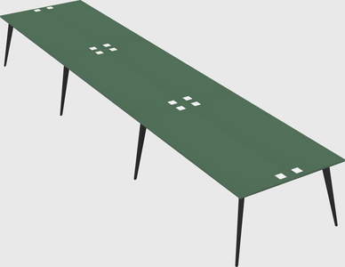 Shared rectangular office desk system