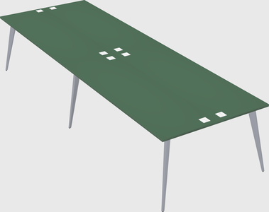 Shared rectangular office desk system
