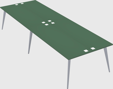 Shared rectangular office desk system