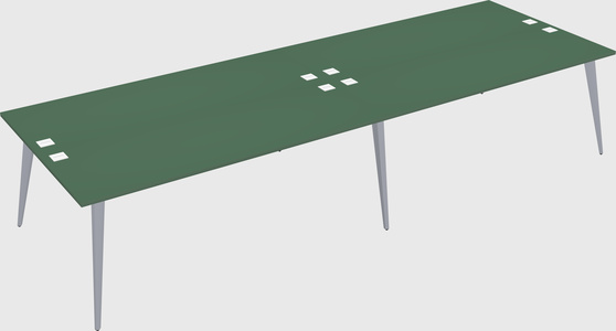 Shared rectangular office desk system