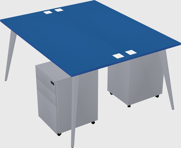 Shared rectangular office desk system