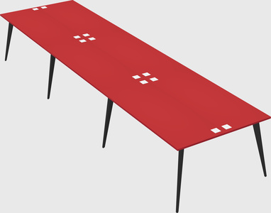 Shared rectangular office desk system