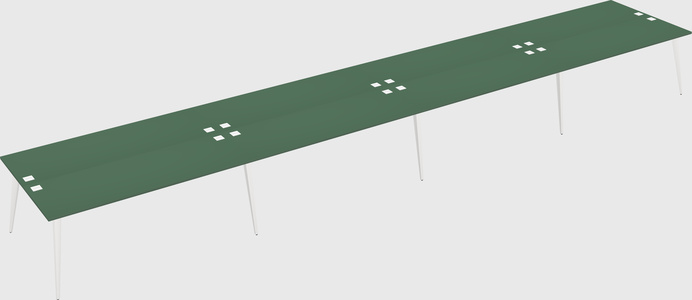 Shared rectangular office desk system