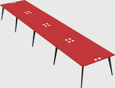 Shared rectangular office desk system