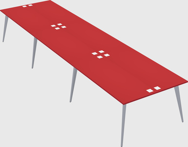 Shared rectangular office desk system