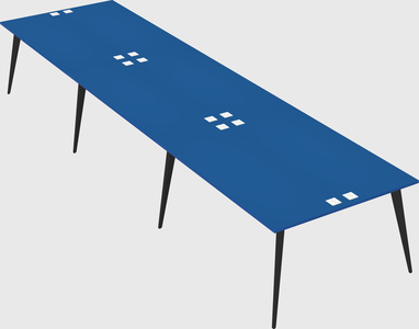 Shared rectangular office desk system