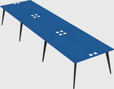 Shared rectangular office desk system
