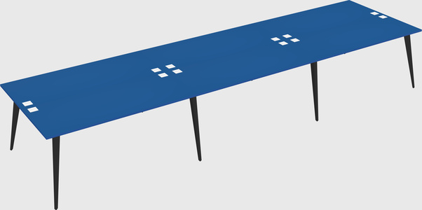 Shared rectangular office desk system