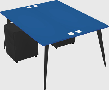 Shared rectangular office desk system