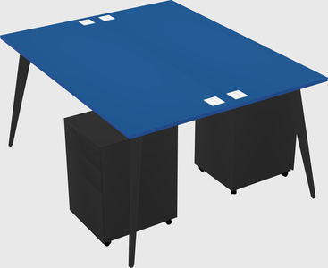 Shared rectangular office desk system