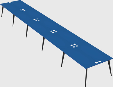 Shared rectangular office desk system