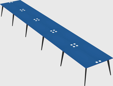 Shared rectangular office desk system