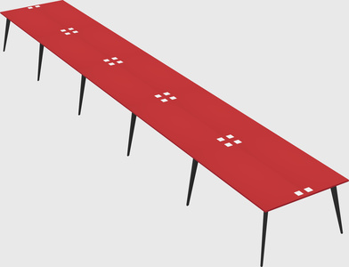 Shared rectangular office desk system