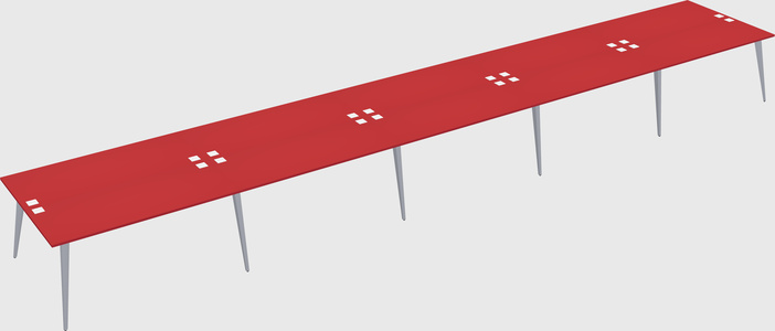 Shared rectangular office desk system