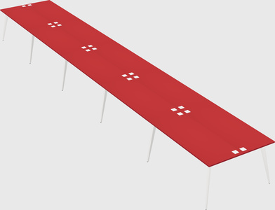 Shared rectangular office desk system