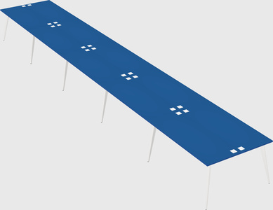 Shared rectangular office desk system