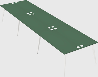 Shared rectangular office desk system
